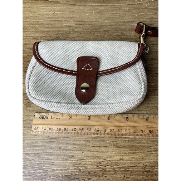 Dooney and Bourke Wristlet Wallet Beige Canvas - Picture 6 of 7